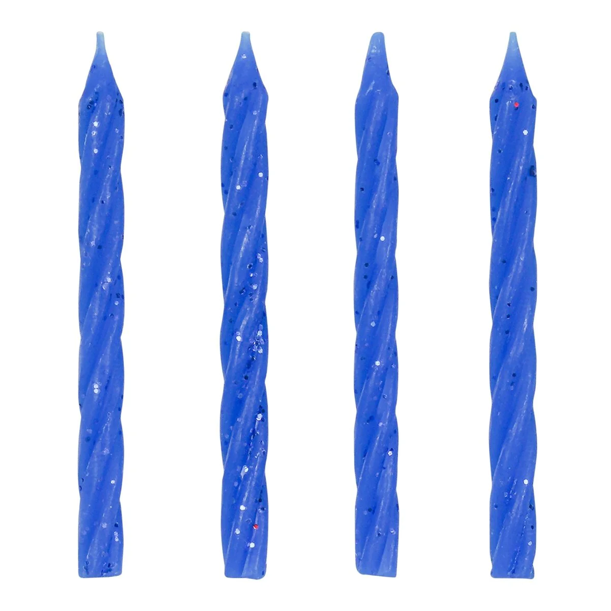 Blue Glitter Spiral Cake Candles, 24 Count - Image 2