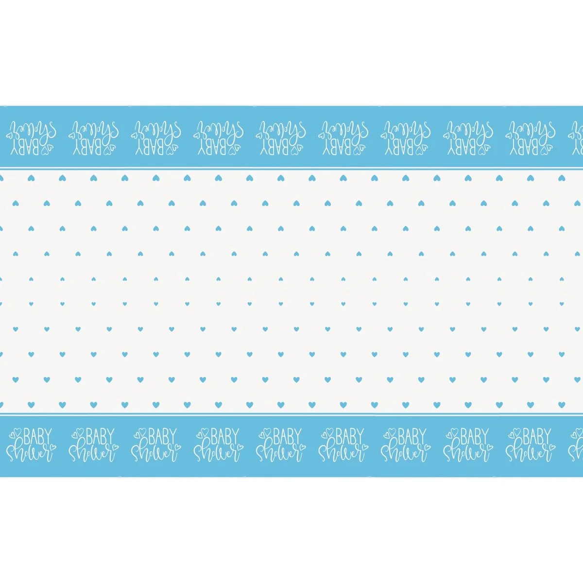 Blue Hearts Rectangular Plastic Table Cover, 54 x 84 Inches, 1 Count