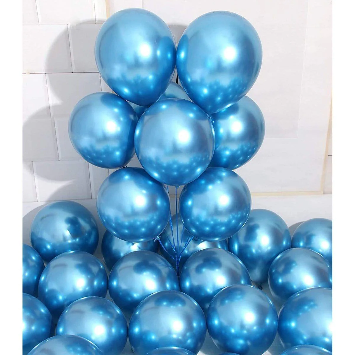 Blue Latex Balloon 12 Inches, Chrome Collection, 15 Count - Image 4