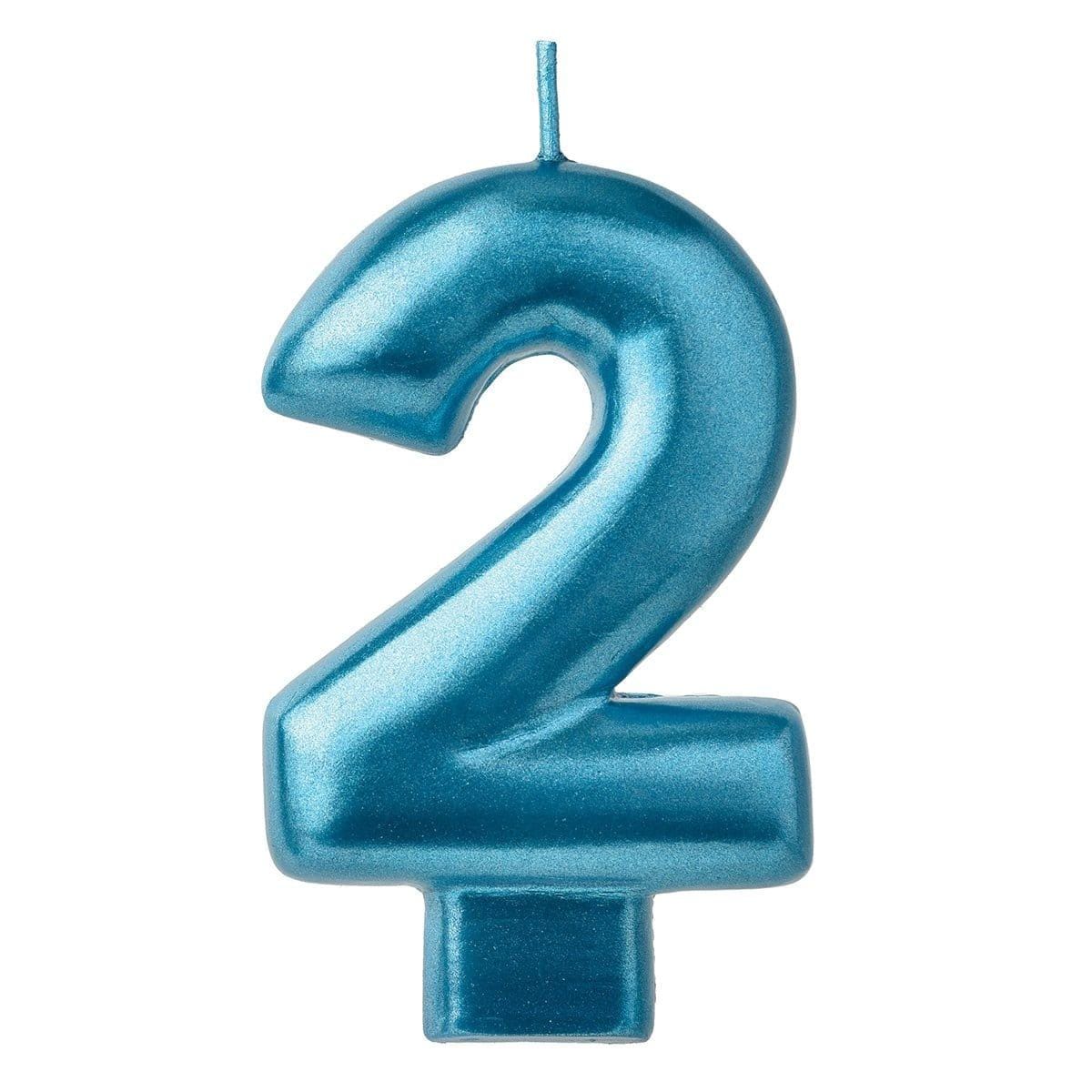 Blue Numeral Candle #2