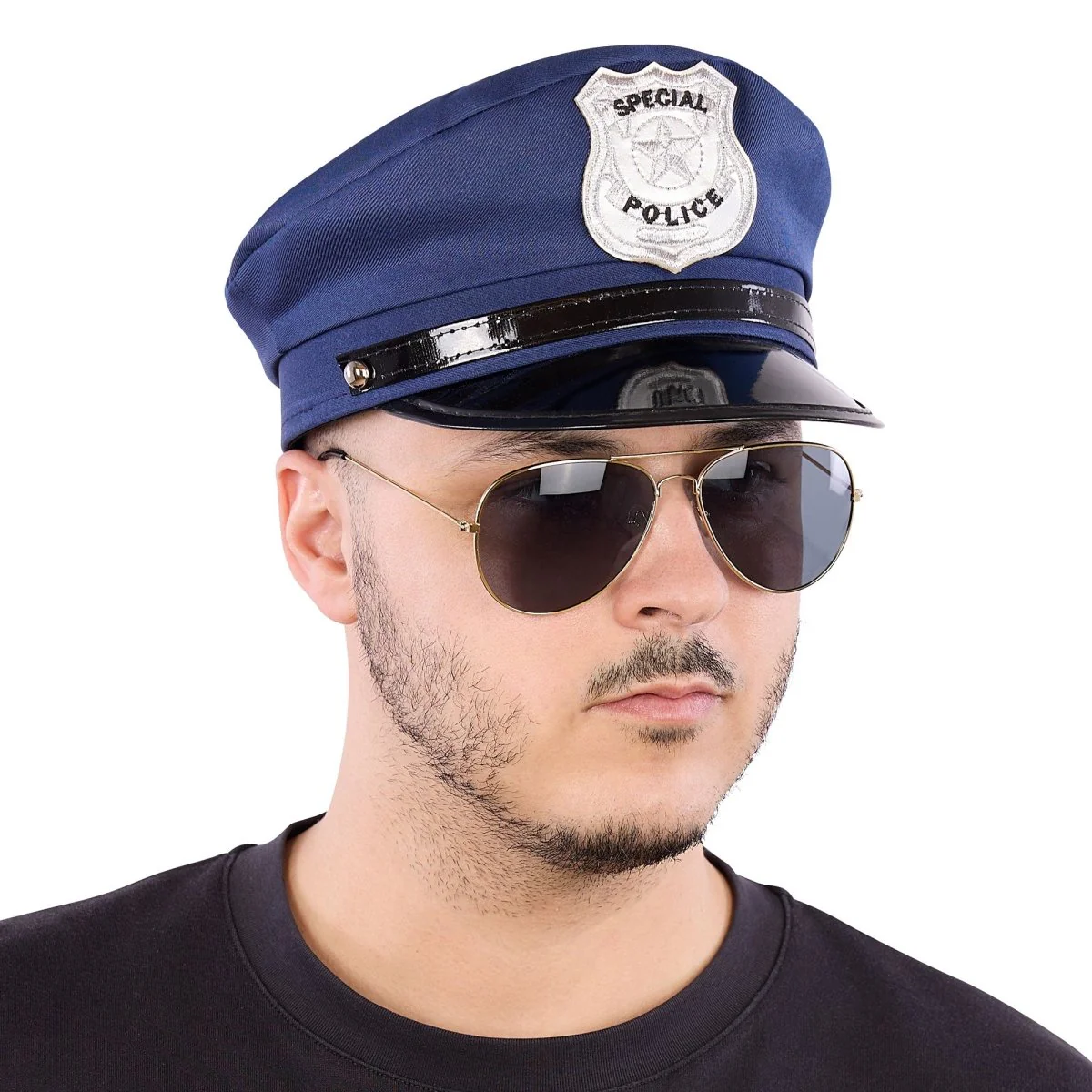 Blue Police Officer Hat for Adults - Image 2