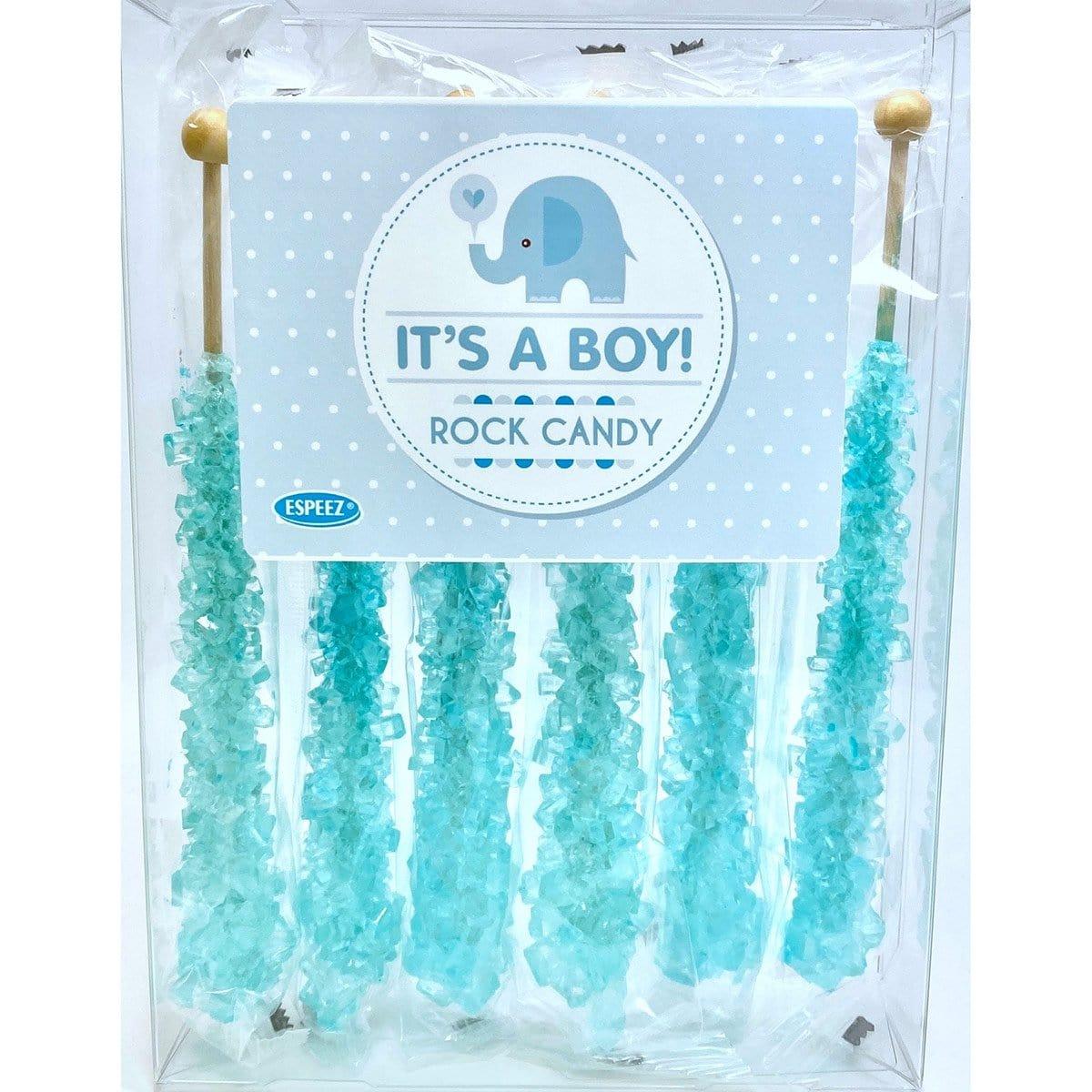 Blue Rock Candy On Stick, 6 Count