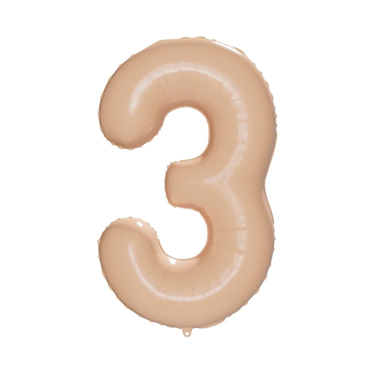 Cappuccino Number 3 Foil Balloon, Creamy Beige Matte Finish, 34 Inches, 1 Count