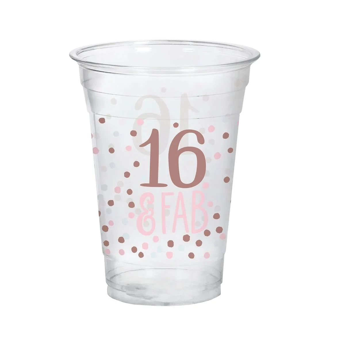 Blush Sixteen Birthday Party Plastic Cups, 16 Oz, 8 Count