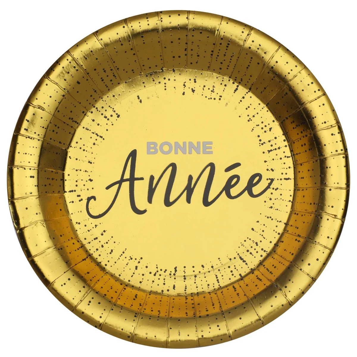 Bonne Année Gold Plates, 8,8 Inches, 10 Count