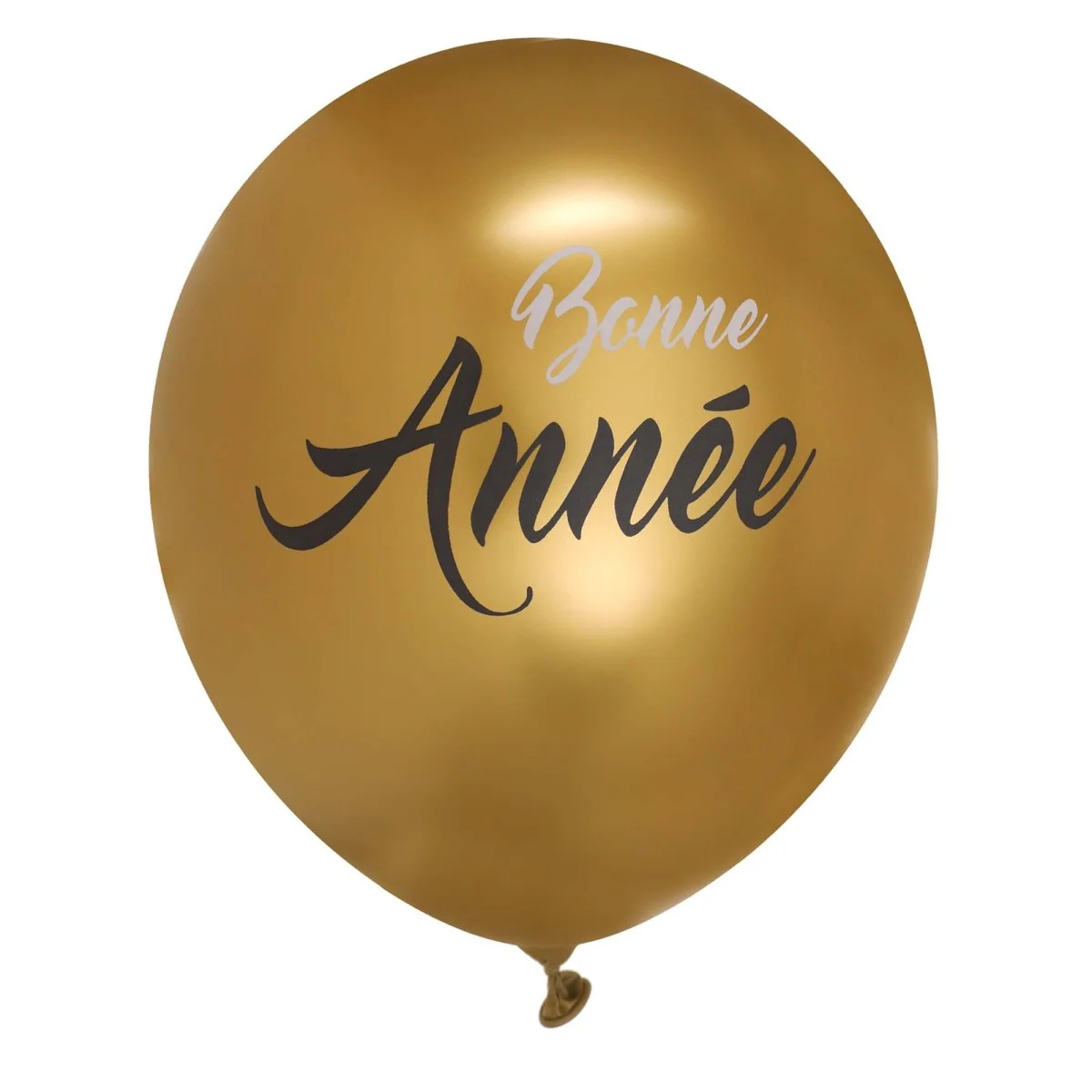"Bonne Année" Latex Balloons, Gold and Black, 11 Inches, 6 Count