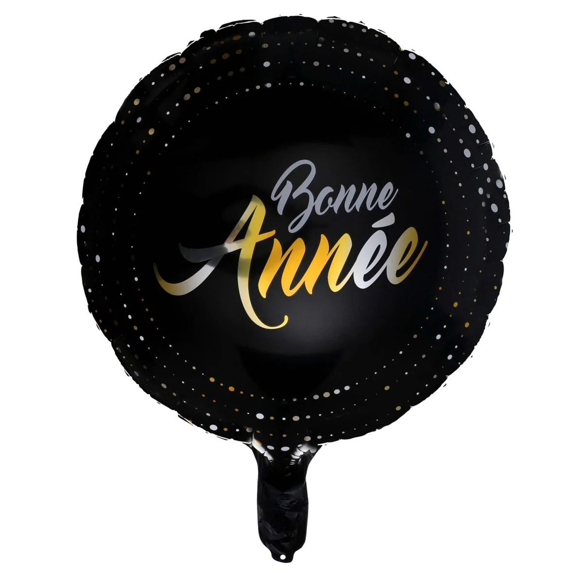 "Bonne Année" Round Foil Balloon, Black and Gold, 18 Inches, 1 Count