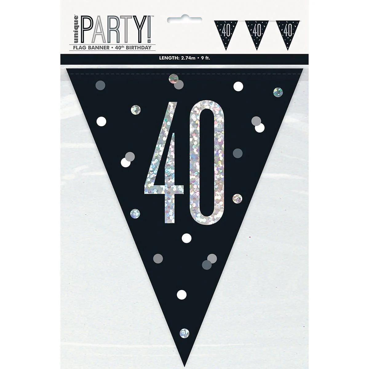 Bonne Fête Black/Silver - Pennant Banner - 40 - Image 2