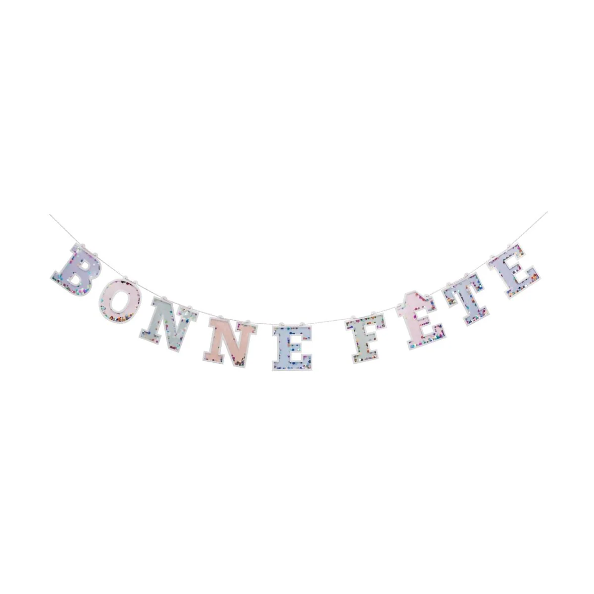 'Bonne Fête' Large Confetti Banner, 5.5 x 78.5 Inches, 1 Count