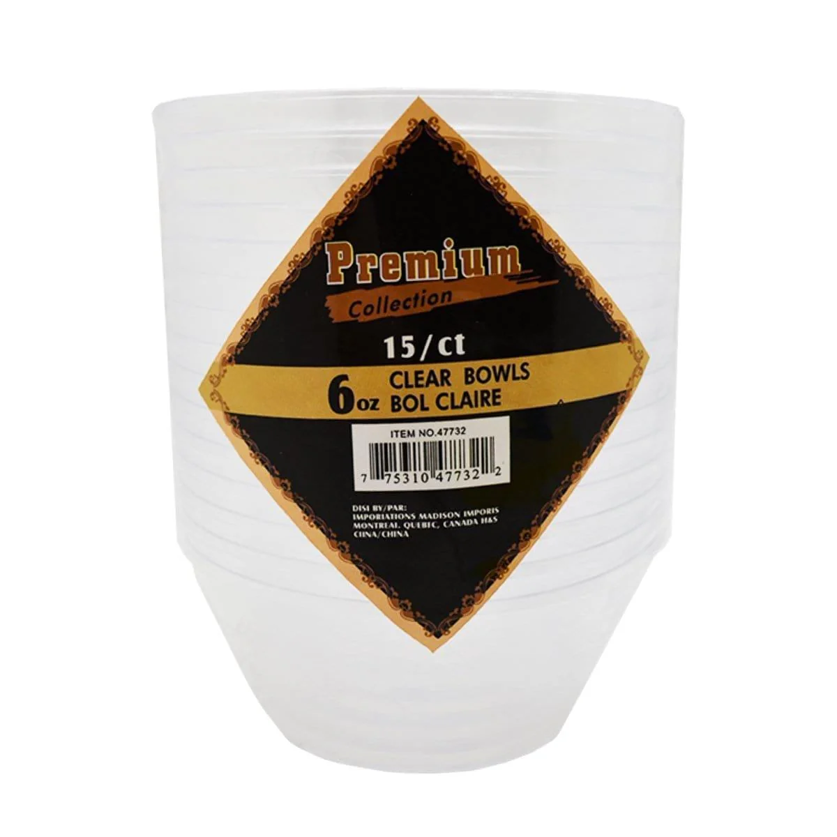 Bowl 6 Oz 15 Per Package - Clear