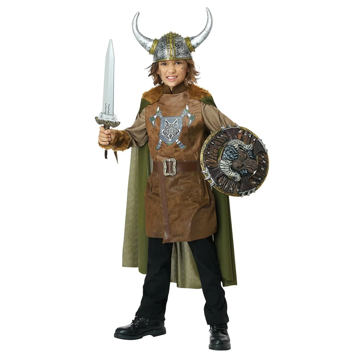 Brave Viking Costume for Kids, Tunic and Cape