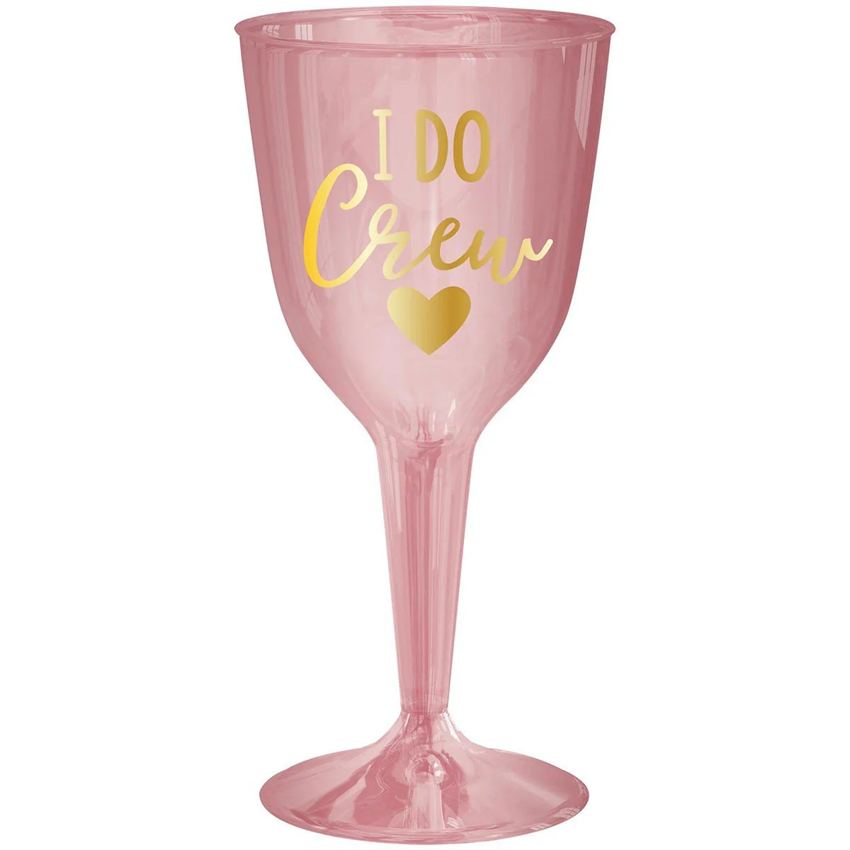 Bridal Shower Pink Plastic Wine Glasses, Luxurious Shower Collection, 16 count