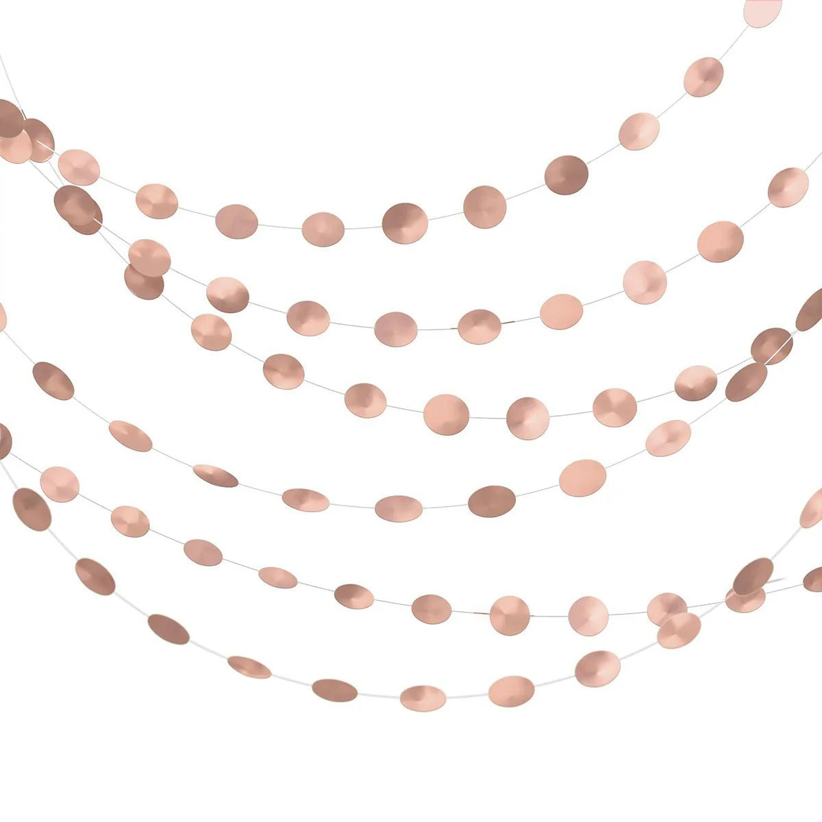 Bridal Shower Rose Gold Round String Decoration, Luxurious Shower Collection, 6 Count