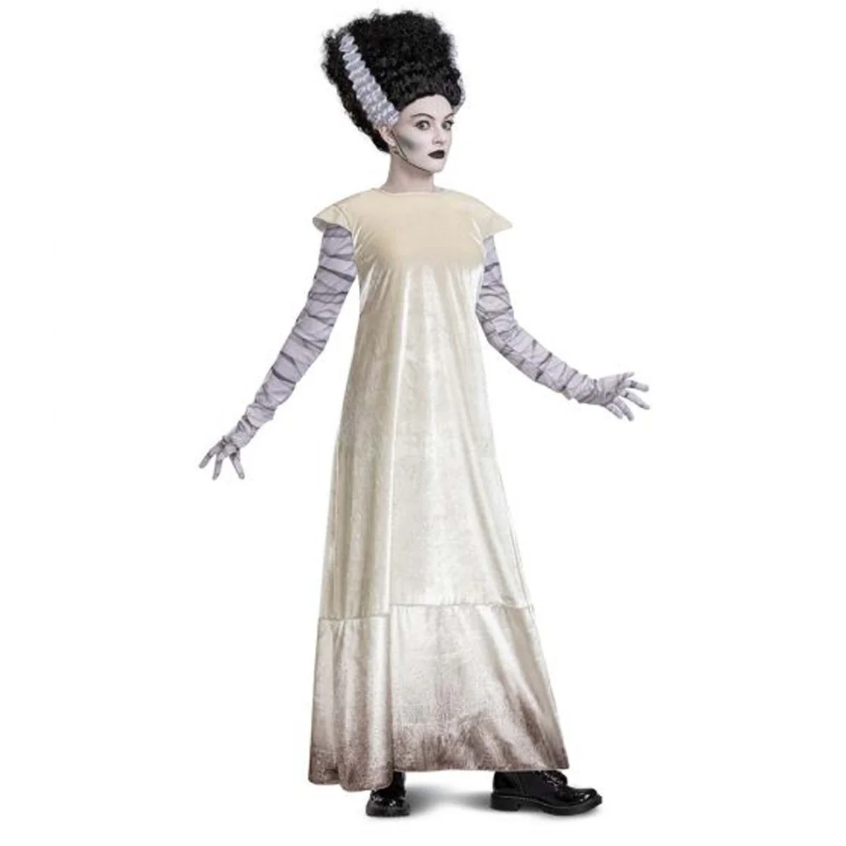 Bride of Frankenstein Deluxe Costume for Adults, White Dress