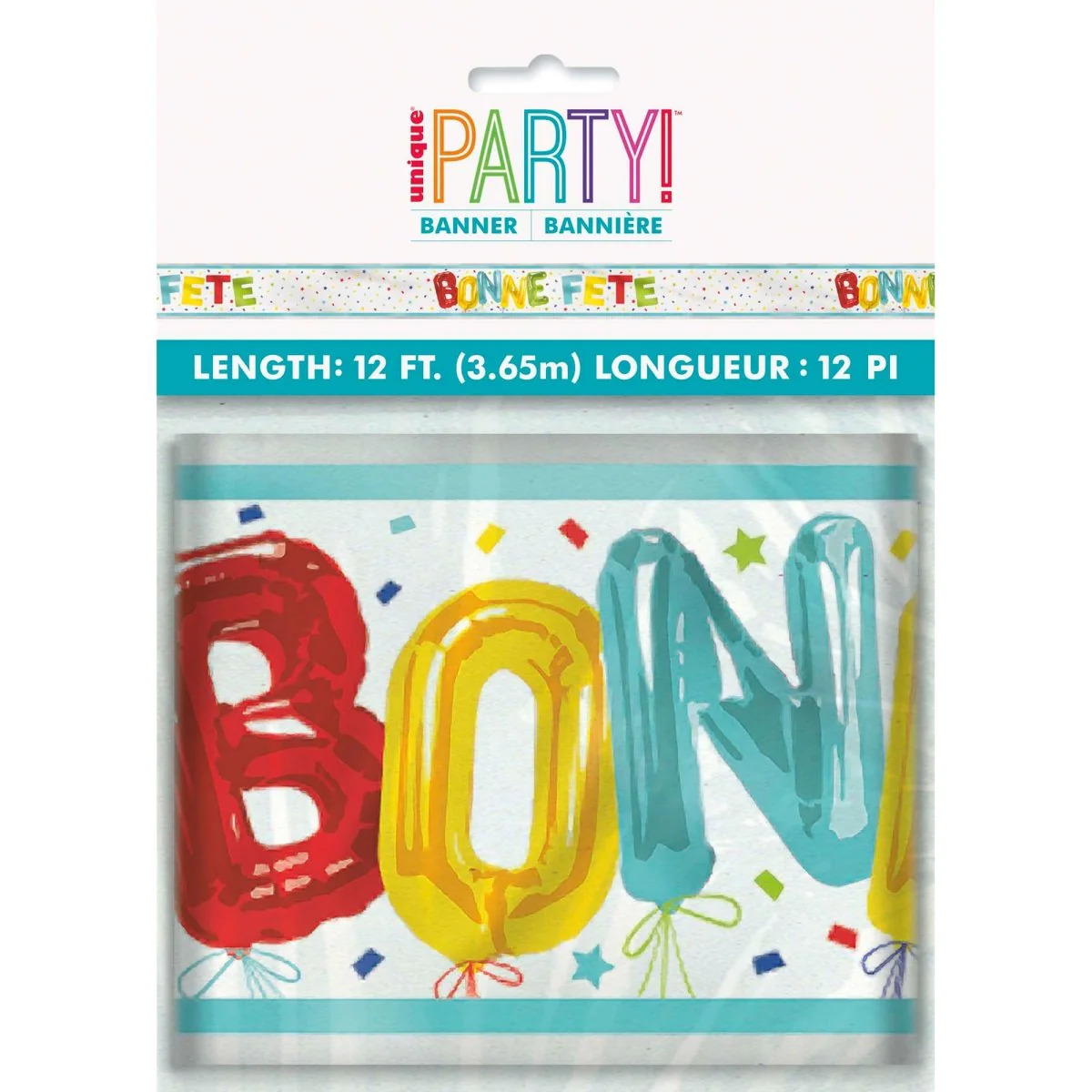 Bright "Bonne Fête" Foil Banner, 144 Inches, 1 Count - Image 2