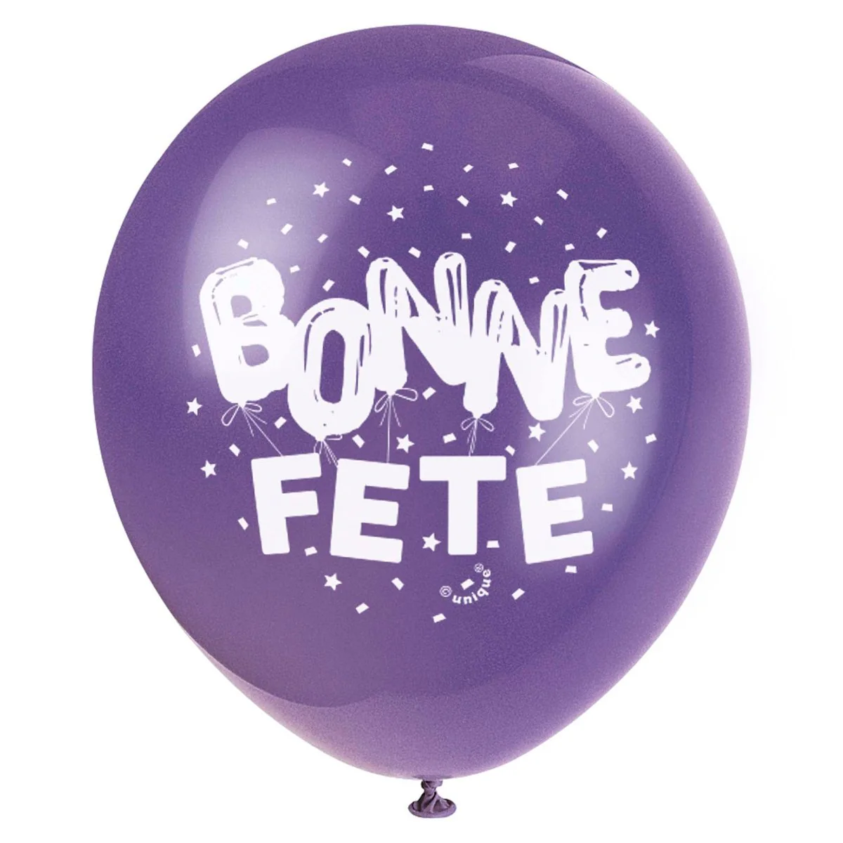 Bright "Bonne FĂȘte" Latex Balloons, 12 Inches, 8 Count - Image 2
