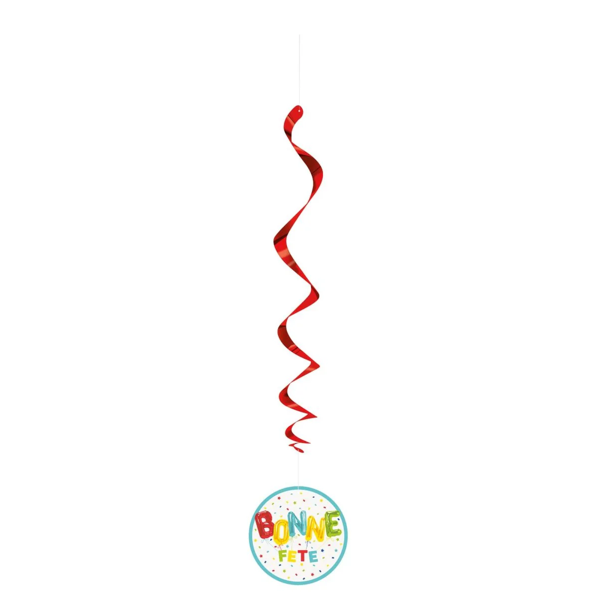 Bright "Bonne Fête" Spiral Decoration Kit with Cutouts, 8 Count - Image 2
