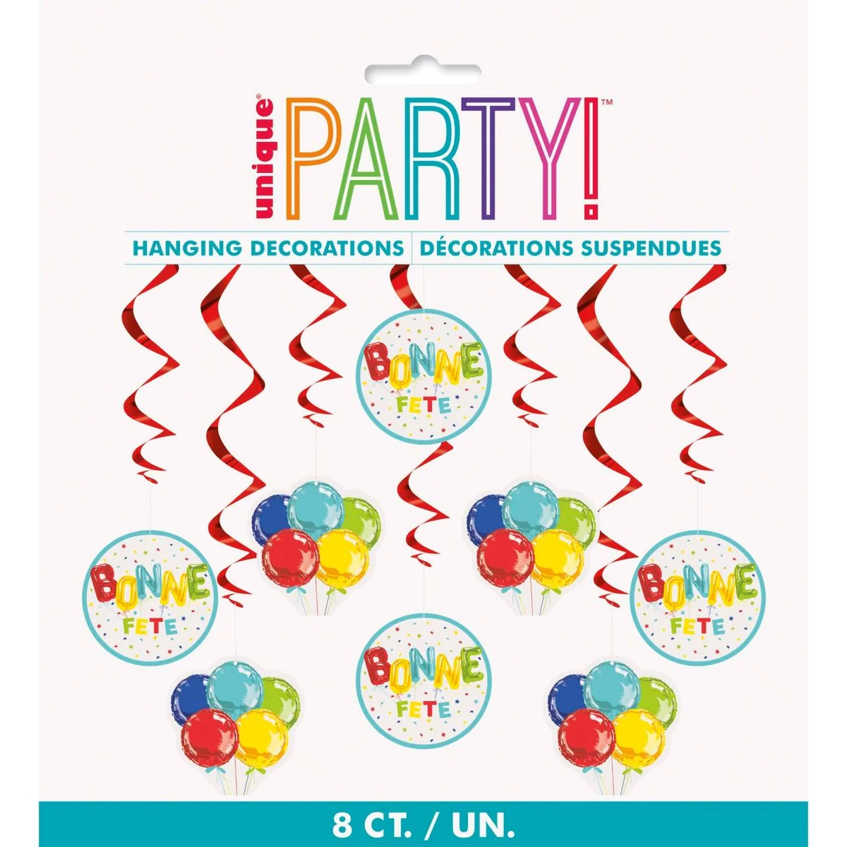 Bright "Bonne Fête" Spiral Decoration Kit with Cutouts, 8 Count - Image 5