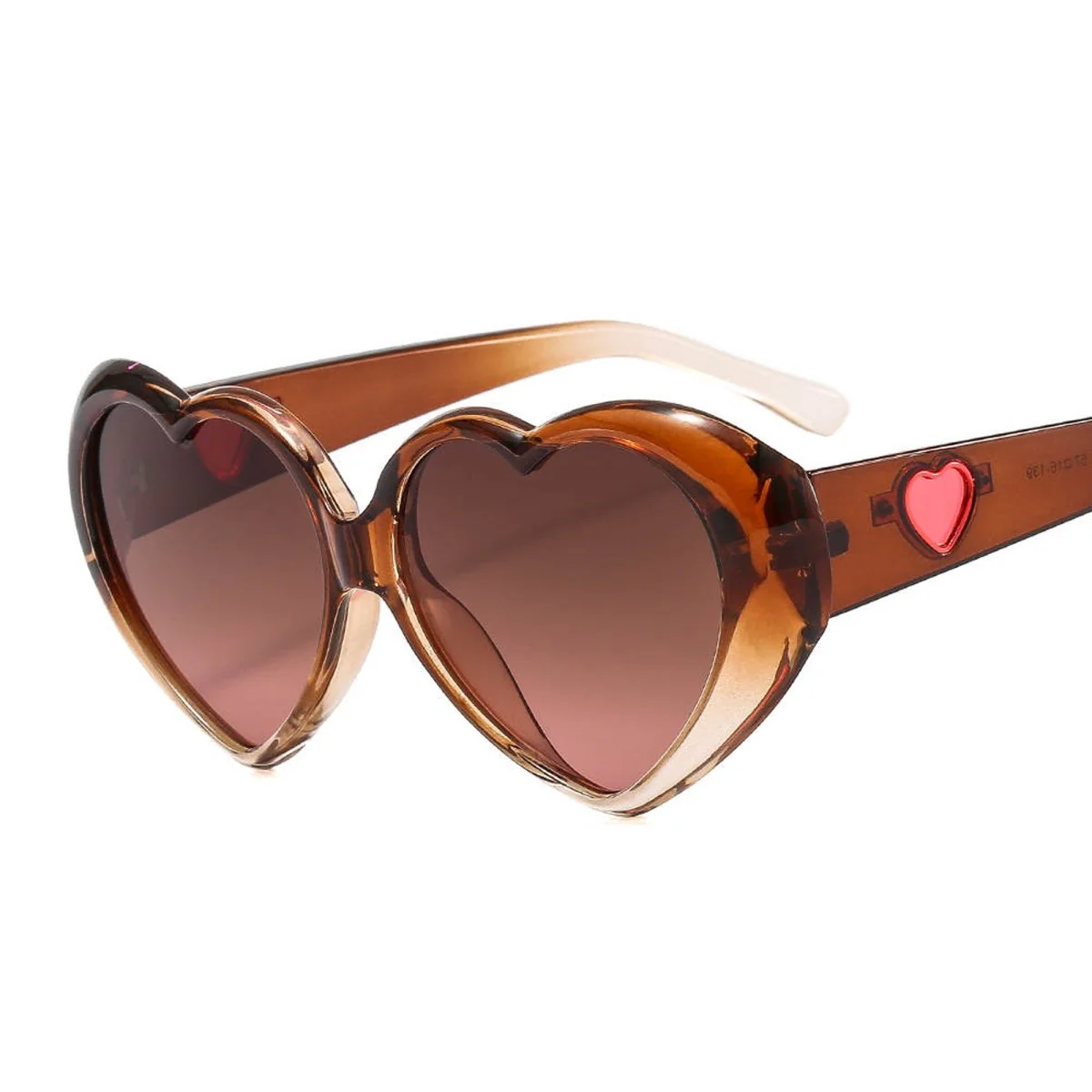 Brown Heart Shaped Sunglasses for Adults