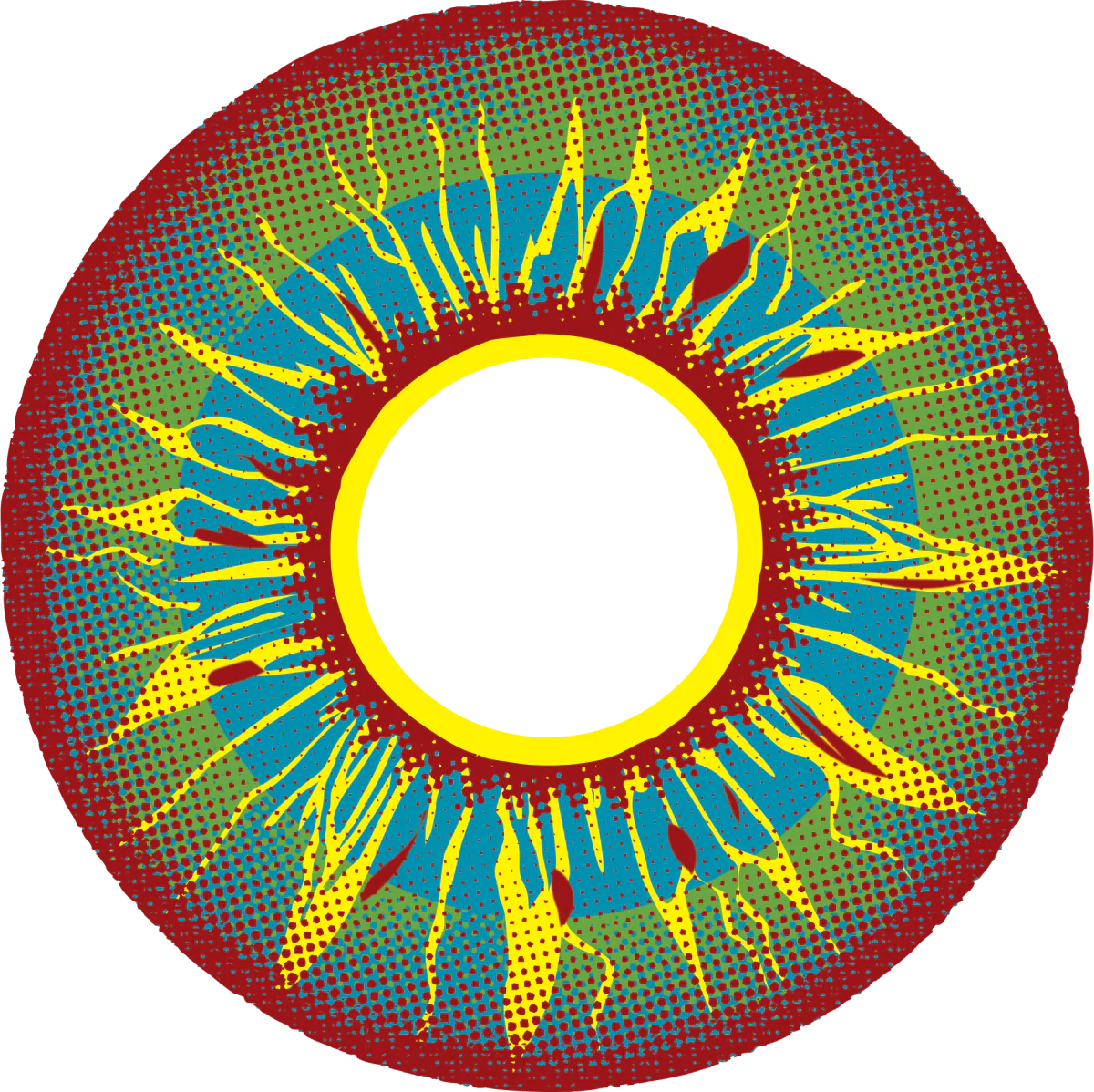 PRIMAL® Burning Man - Yellow, Blue, Red Coloured Contact Lenses, 3 Month Usage - Image 3