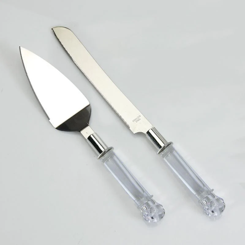 Cake and Knife Server Set with Fillable Handles