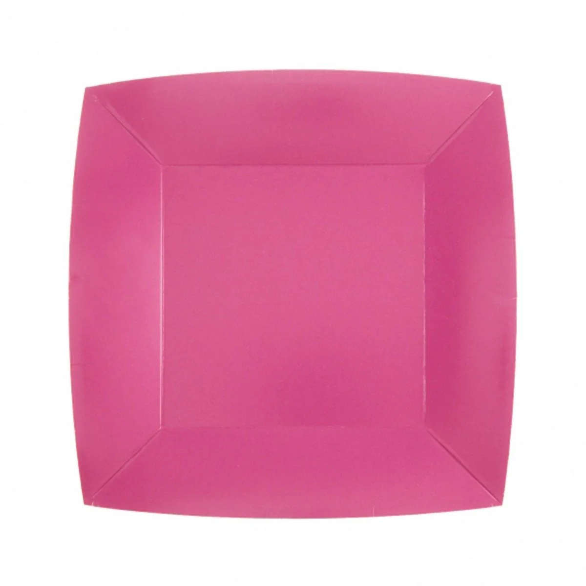 Candy Pink Small Square Compostable Dessert Party Paper Plates, 7 Inches, 10 Count