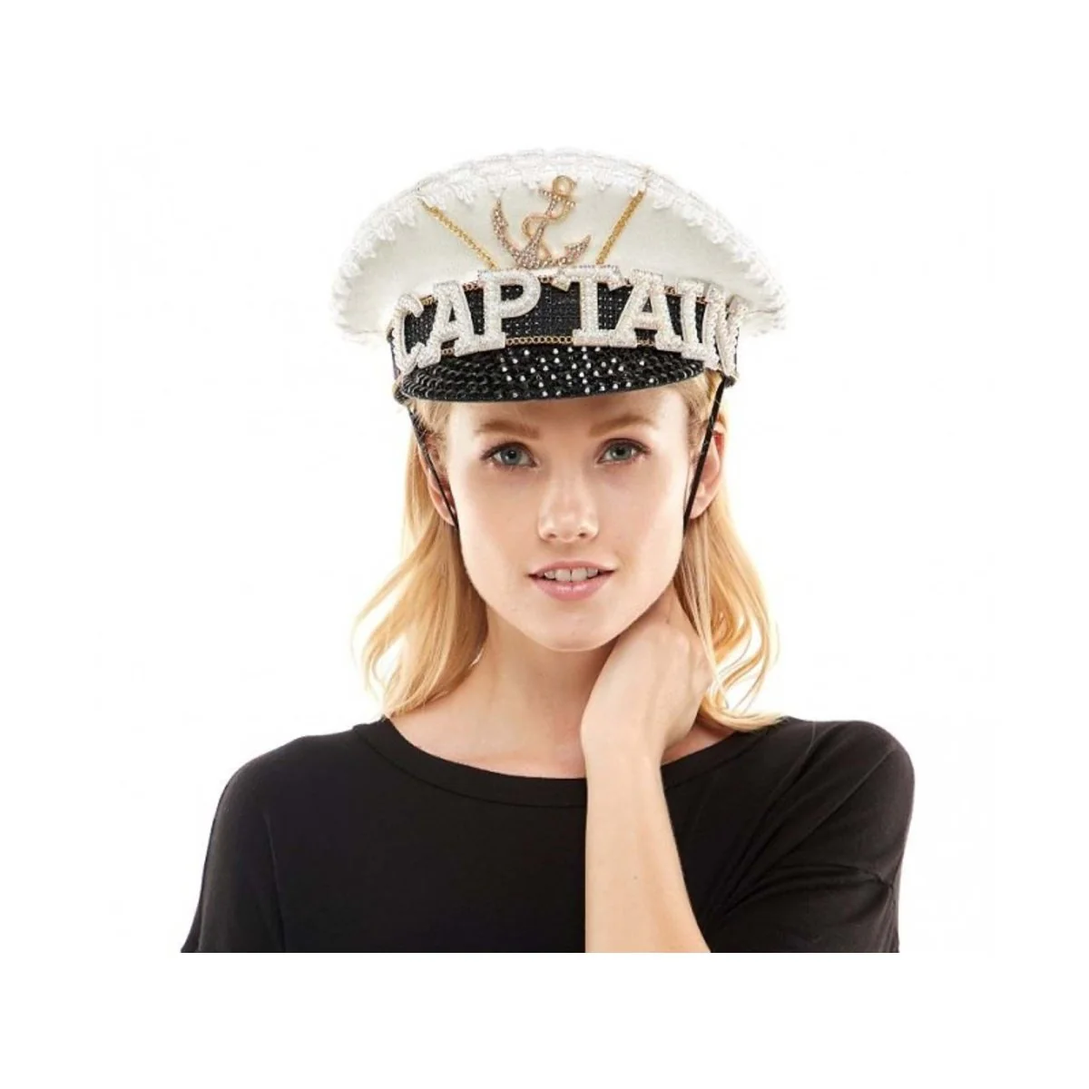 Captain Hat With Diamonds for Adults, 1 Count - Image 2