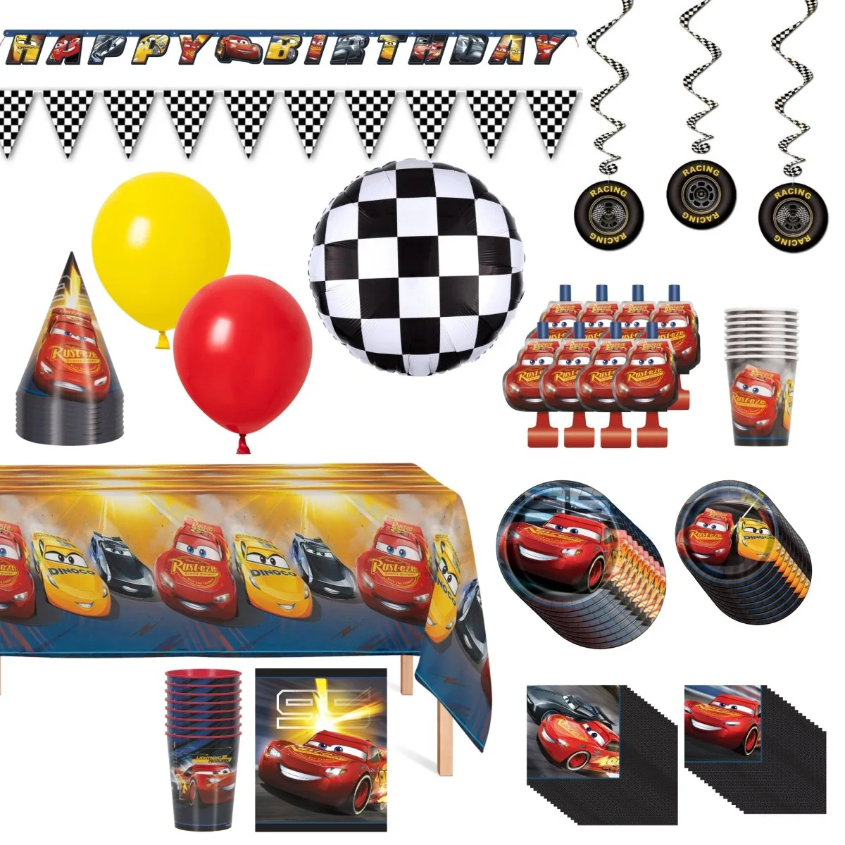 Cars Ultimate Birthday Party Supplies Kit, 8 Guests