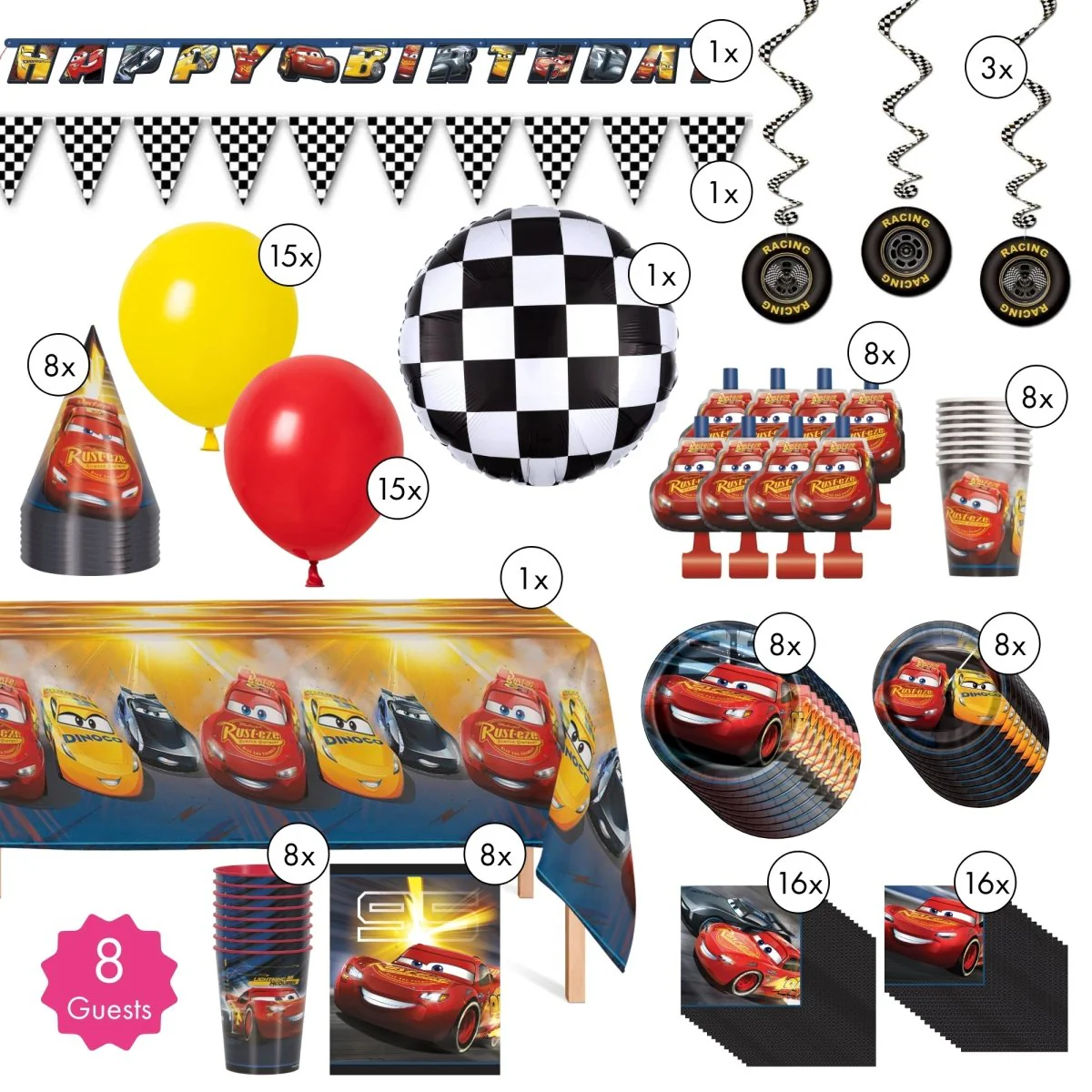 Cars Ultimate Birthday Party Supplies Kit, 8 Guests - Image 2
