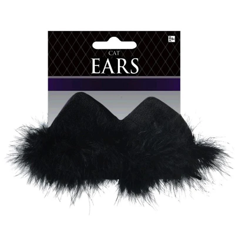 Black cat ear clips