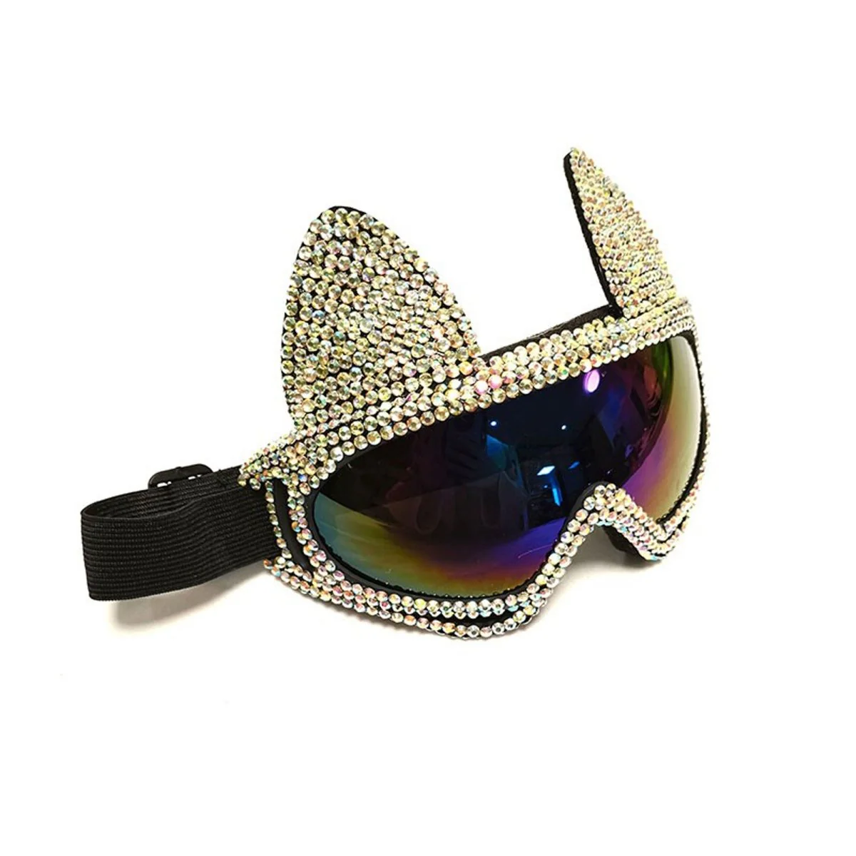 Cat Style Sunglasses with Gold Diamond