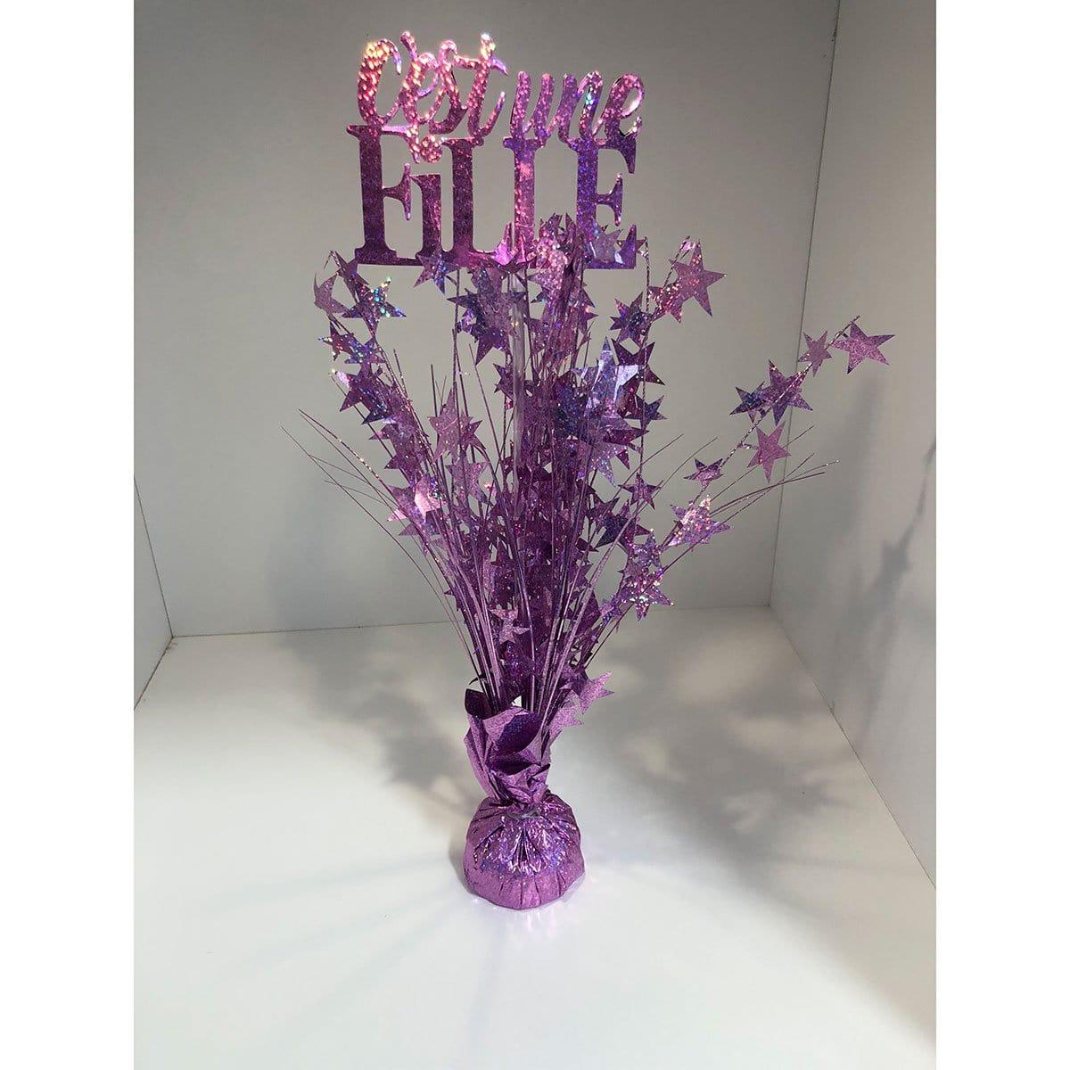 C'est une fille pink centerpiece, 18 inches
