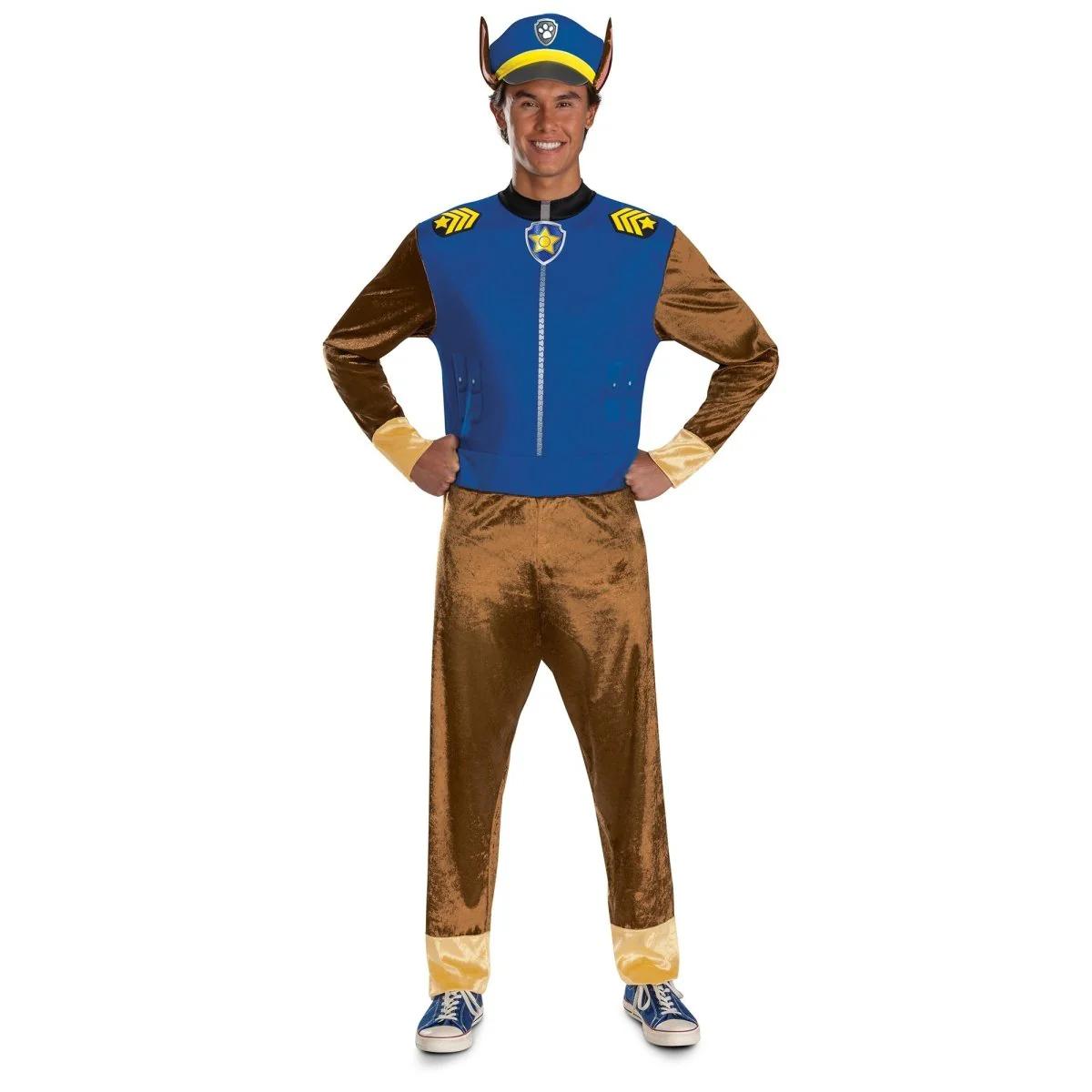 Chase Plus Size Classic Costume for Adults, Paw Patrol, Jumpsuit and headpiece
