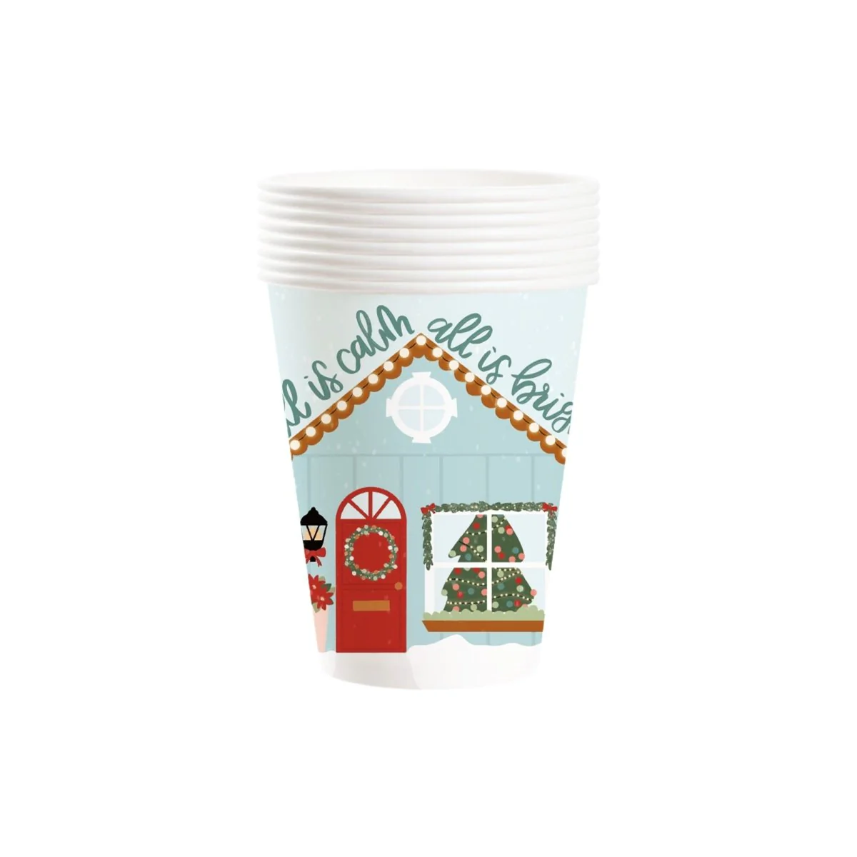 Christmas at the Chalet Paper Cups, 9 Oz, 8 Count