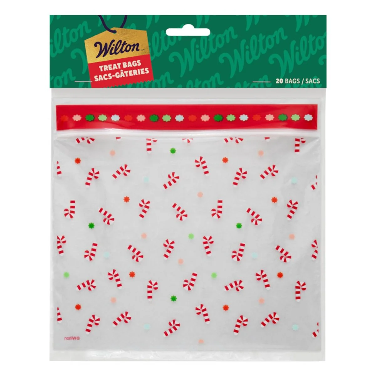 Christmas Candy Canes Resealable Treat Bags, 20 Count