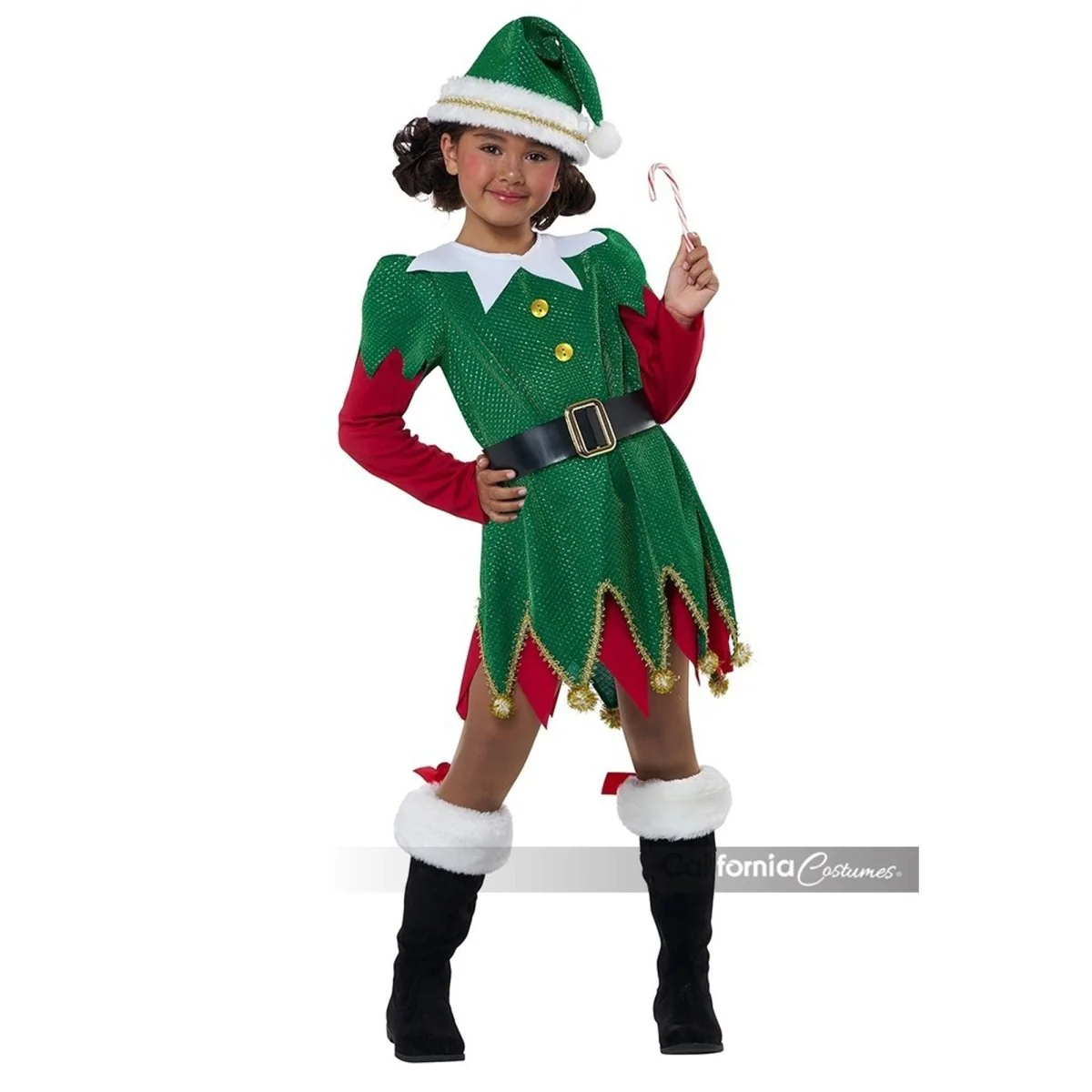 Christmas Cutie Classic Costume for Kids, Jacket, Belt, Shoe Cuffs and Hat - Image 2