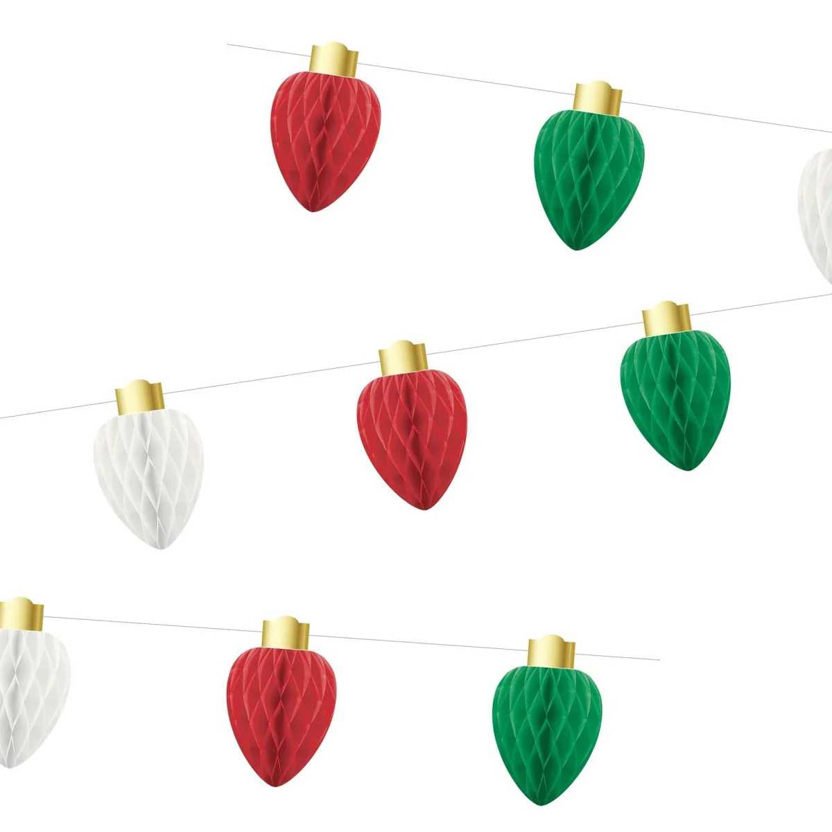 Christmas Honeycomb Light Garland, 98 Inches, 1 Count