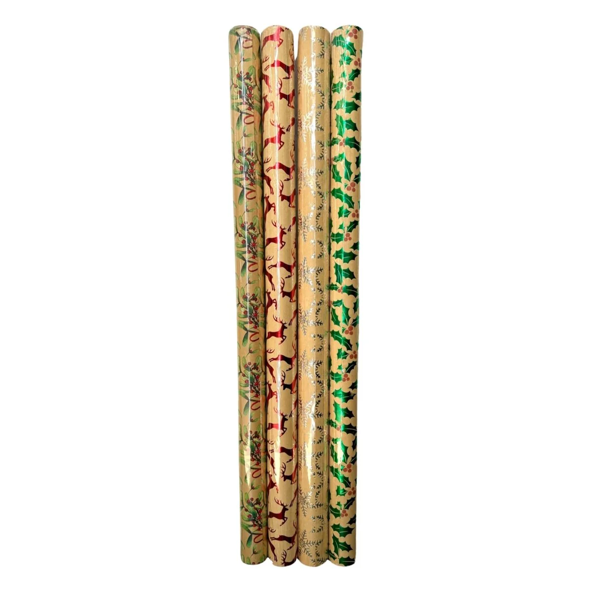 Christmas Kraft Gift Wrap, Assortment, 30 x 96 Inches, 1 Count - Image 2
