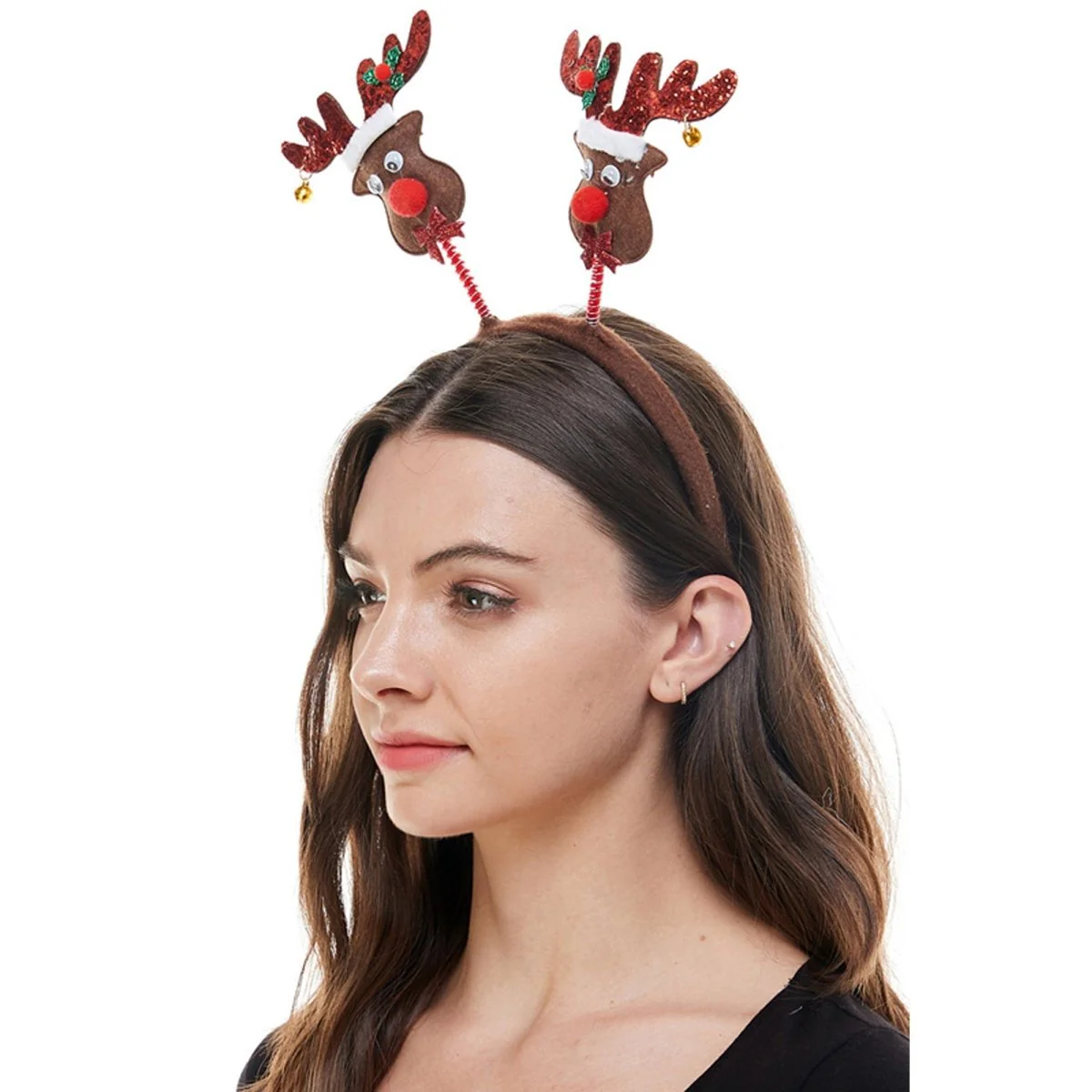 Christmas Reindeer Headband, Brown - Image 3