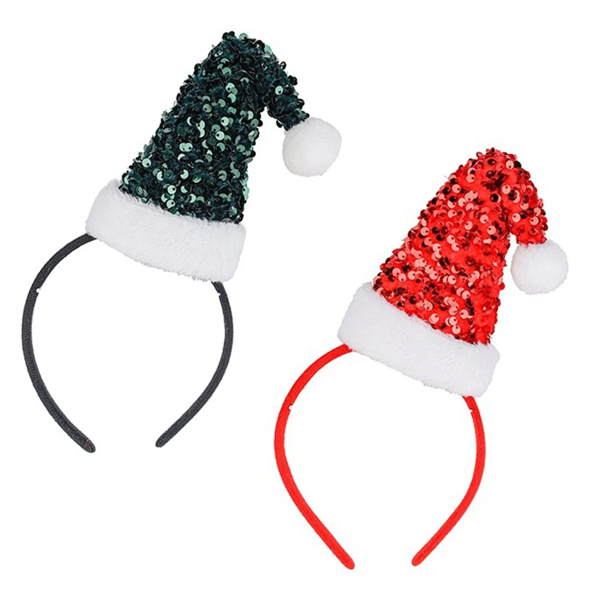 Christmas Sequin Santa Hat Headband, Assortment, 1 Count