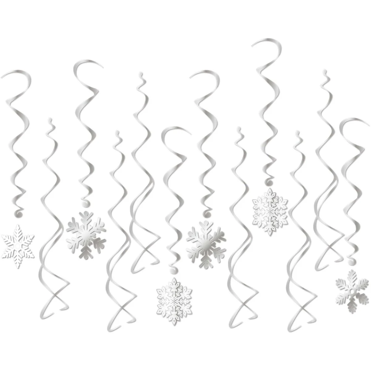Christmas Snowflake Spiral Decoration Kit with Cutouts, 5.1 x 5.5 Inches, 12 Count