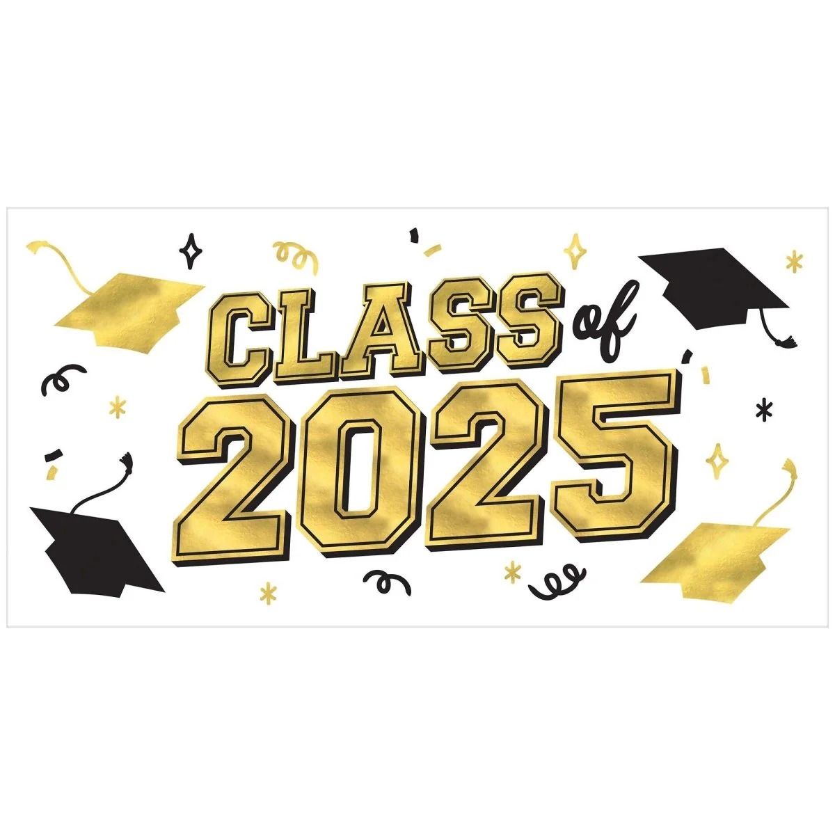 Class of 2025 Graduation Banner, 33 X 65 Inches, 1 Count