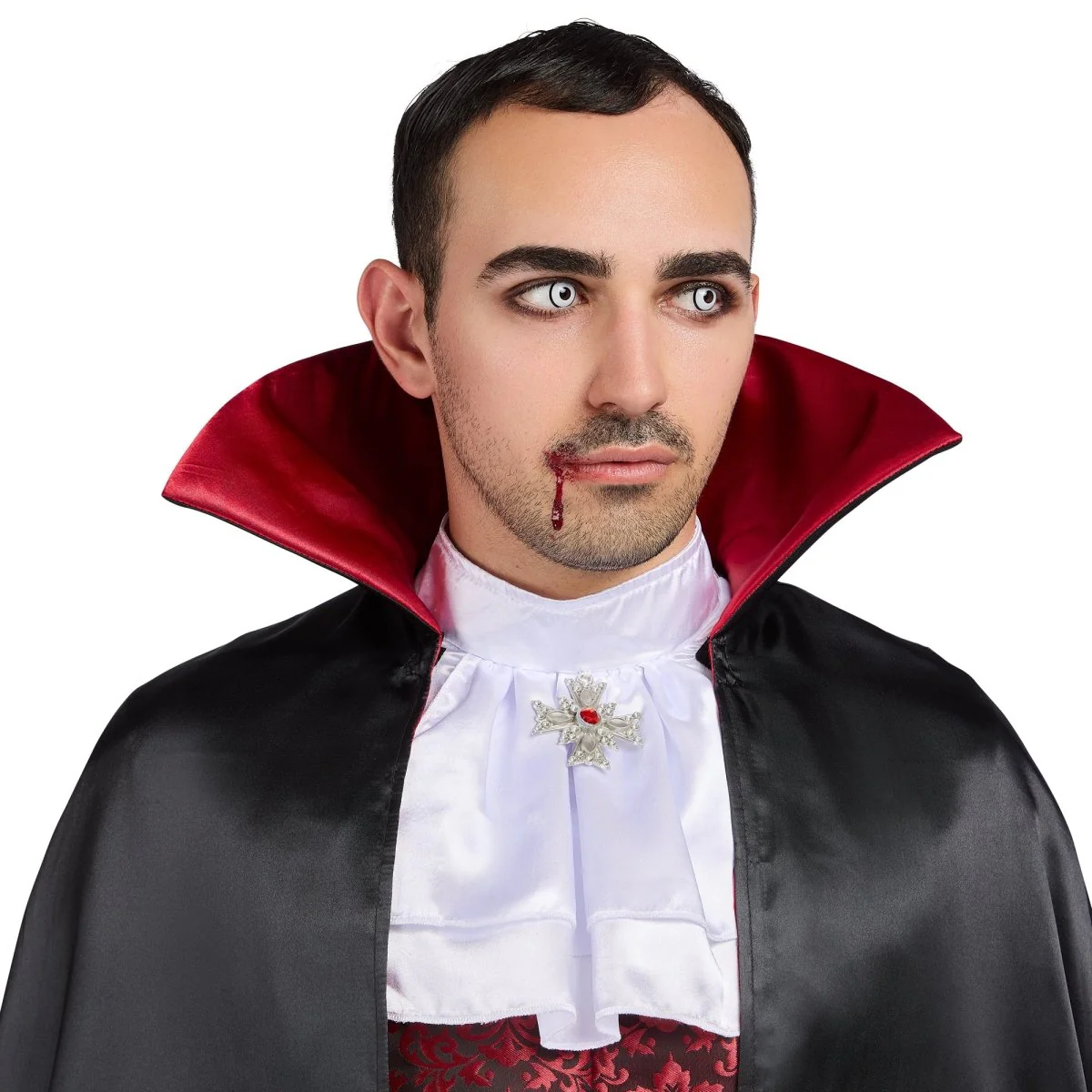 Classic Vampire Costume for Adults, Vest, Tie and Cape - Image 3