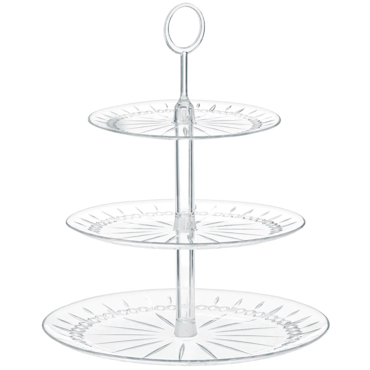Clear 3 Tiers Plastic Cupcake Stand, 1 Count