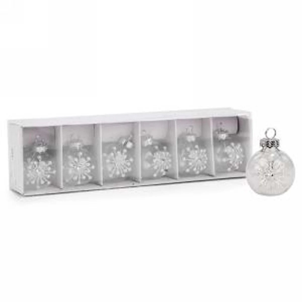 Clear Glass Christmas Ball shaped Place Card, 6 Count