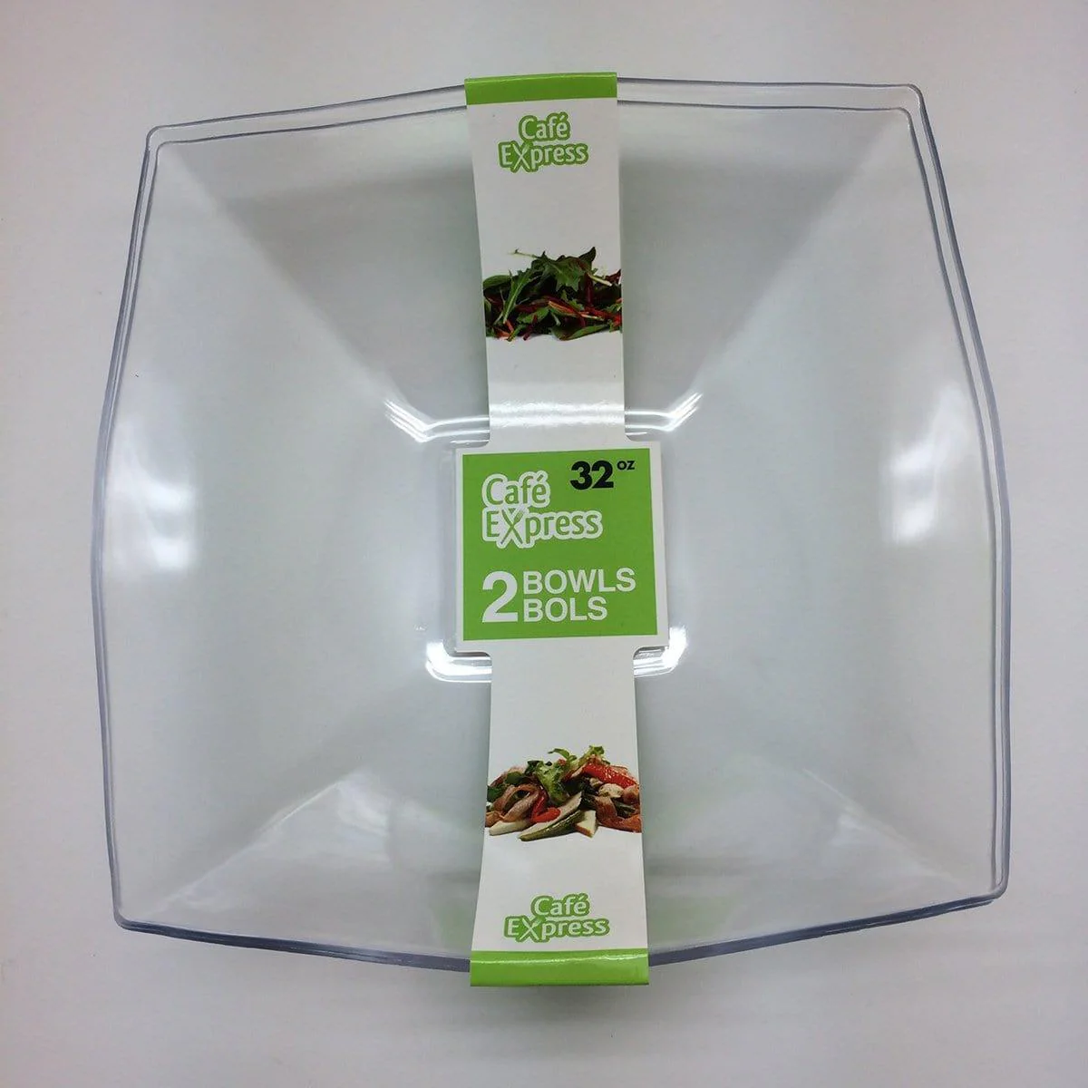 Clear Plastic 32oz. Squares Bowls 2/pkg