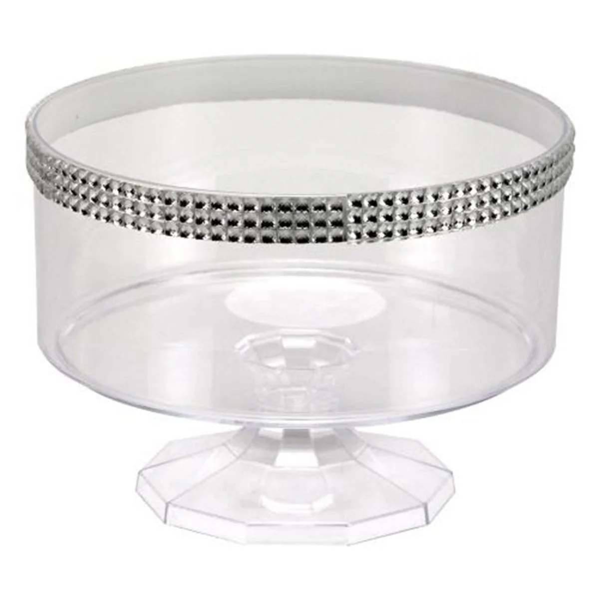 Clear Plastic Trifle Bowl with Jewel Accent, 40 Oz, 1 Count