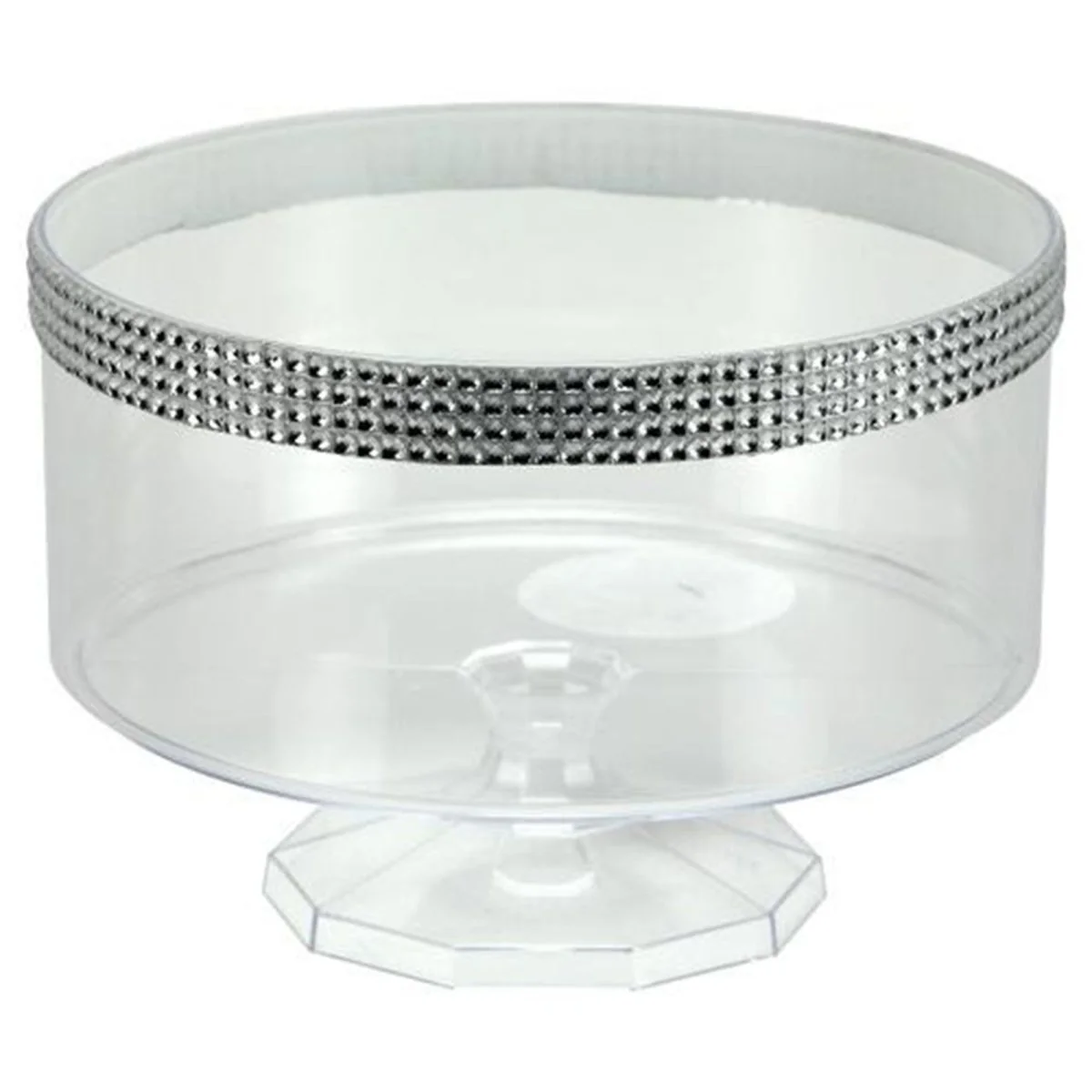 Clear Plastic Trifle Bowl with Jewel Accent, 80 Oz, 1 Count