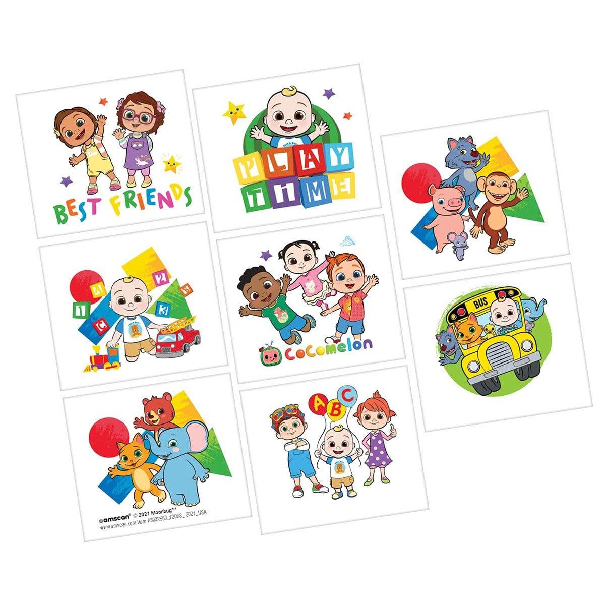 Cocomelon Tattoo Favors, 8 Count