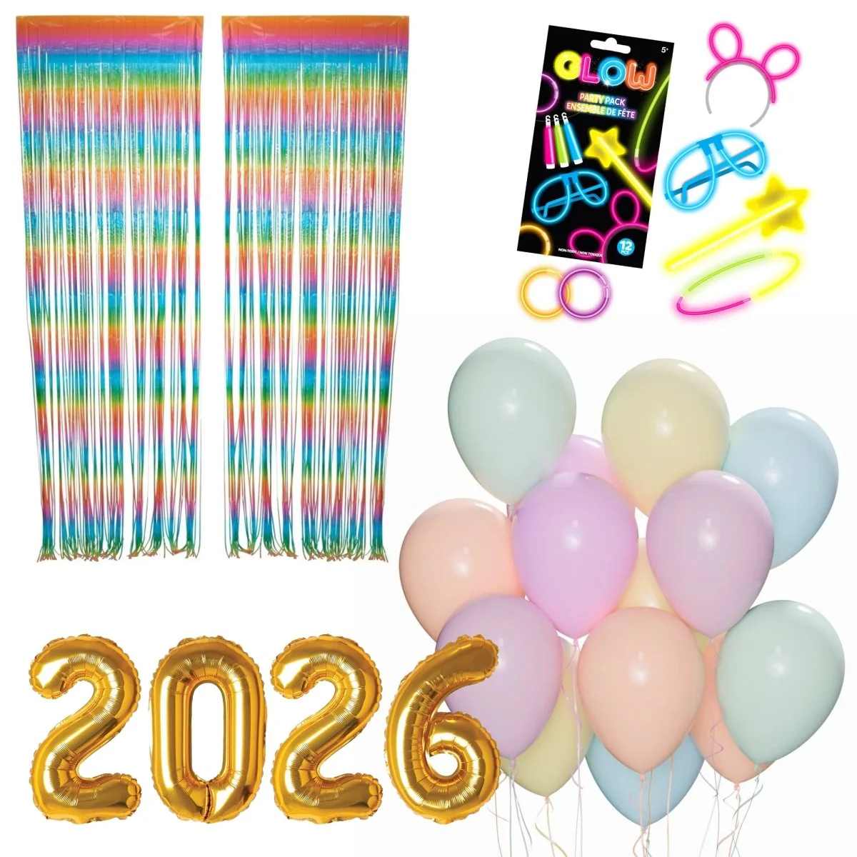 Colorful New Year Kids Photo Backdrop Decoration Kit